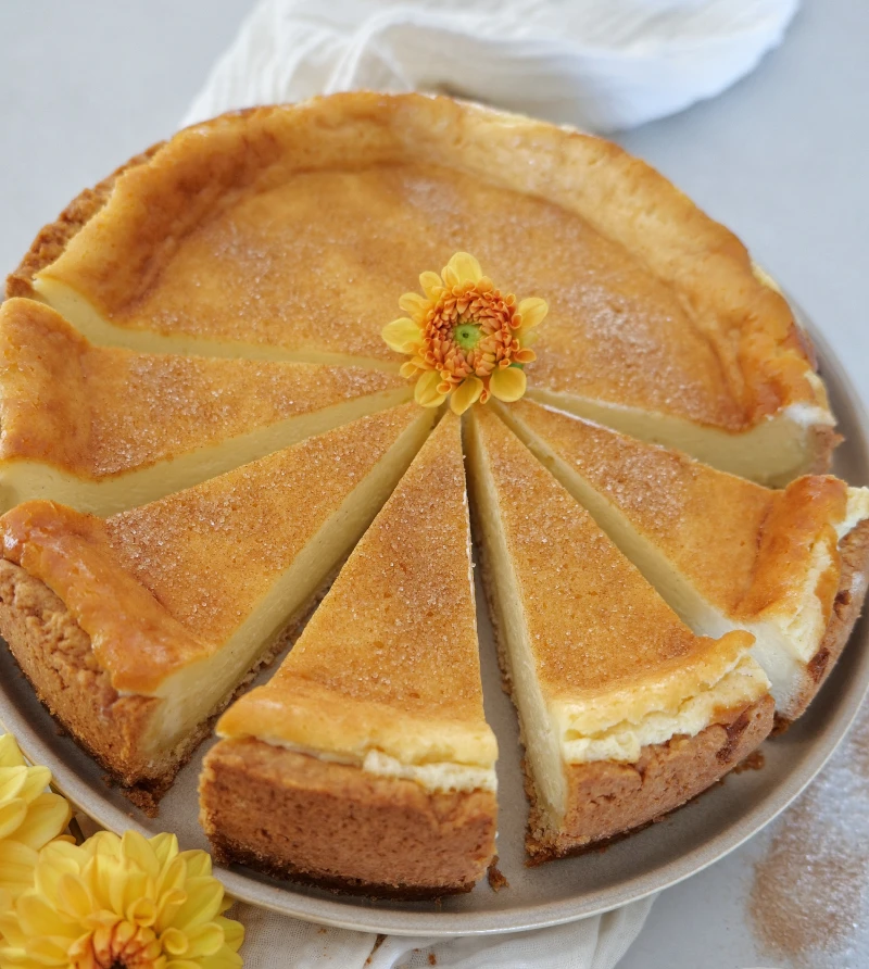 Rahmkuchen mit Orangen-Zimt-Note und Mürbeteigboden