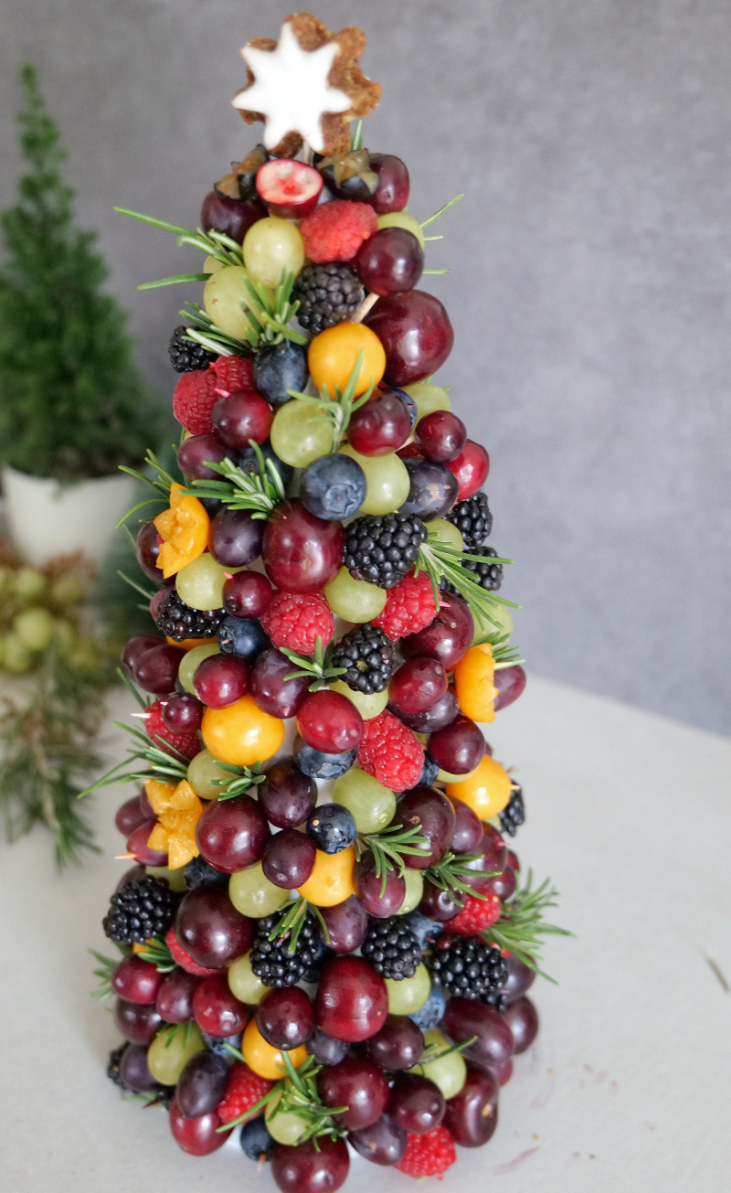 Früchte-Baum für die Silvesterparty oder Weihnachten