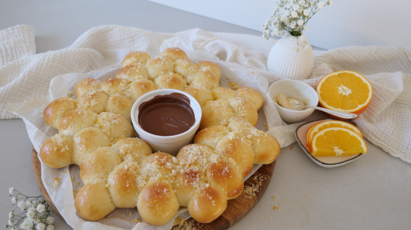 Mini Bubble-Bread mit Orangenzucker und Schokolade