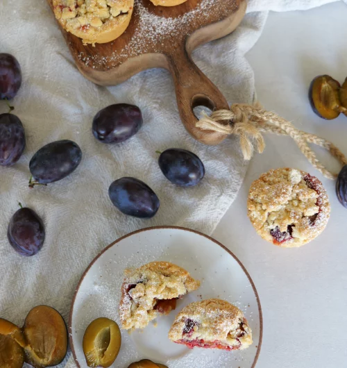 Mini-Zwetschgen-Streusel-Törtchen – aus der Muffinform