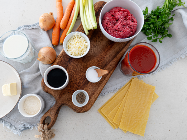 Lasagne-Zutaten