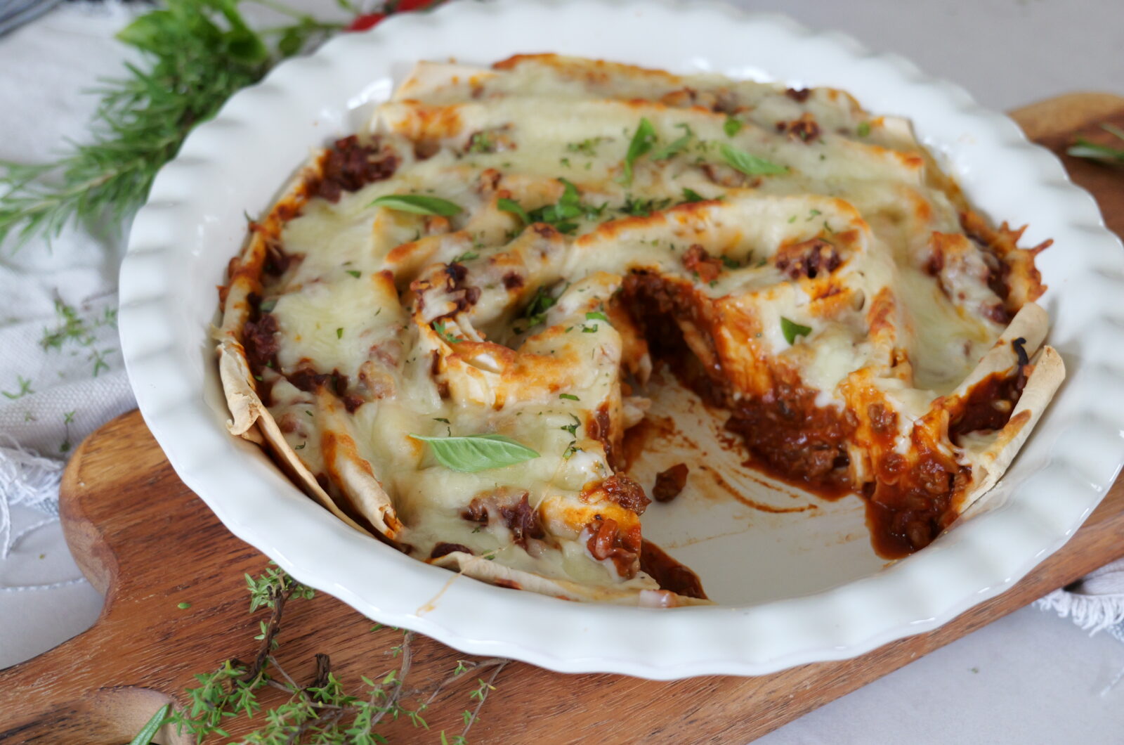 Wrap-Lasagne mit Bolognese